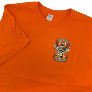 Daytona Beach Bike‎ Week 2018 Skull Wings Graphic T-Shirt Orange XL